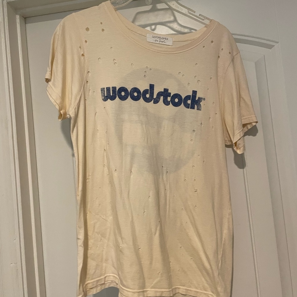 Free People x Daydreamer Distressed Woodstock Tshirt